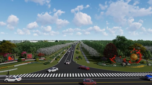 奉城高速出口綠地景觀設計視頻